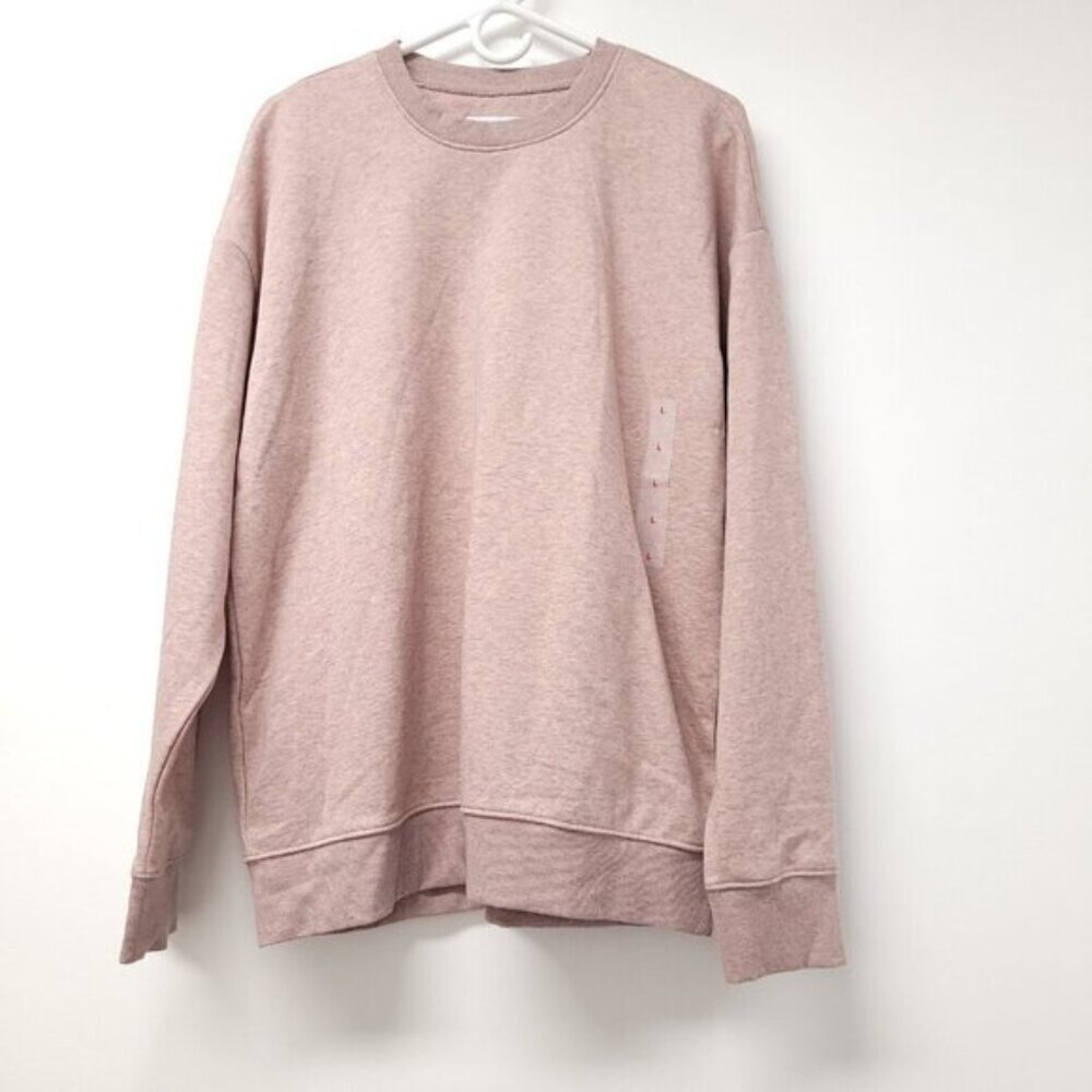 NWT Old Navy Womens Fleece Long Sleeve Crew Neck SweatShirt Size L Beige